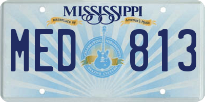 MS license plate MED813