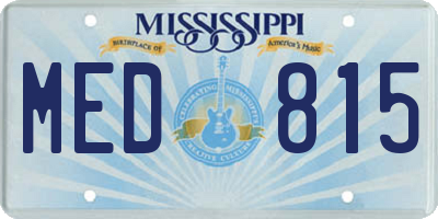 MS license plate MED815