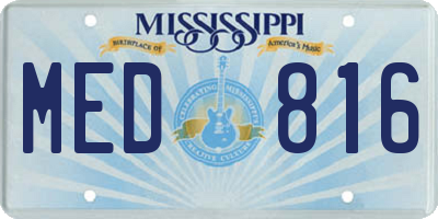 MS license plate MED816