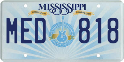 MS license plate MED818