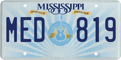 MS license plate MED819