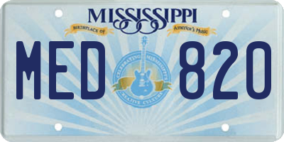 MS license plate MED820
