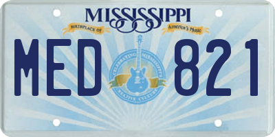 MS license plate MED821