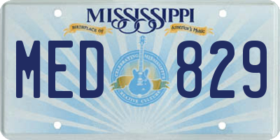 MS license plate MED829