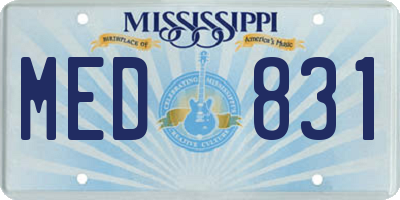 MS license plate MED831