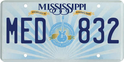MS license plate MED832