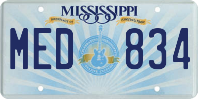 MS license plate MED834