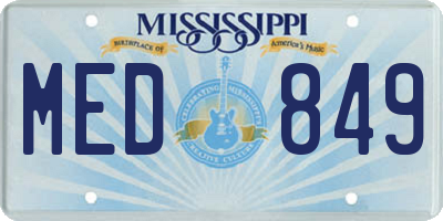MS license plate MED849