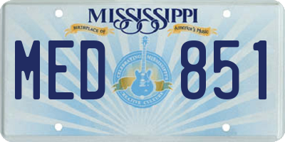 MS license plate MED851