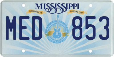 MS license plate MED853