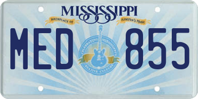 MS license plate MED855