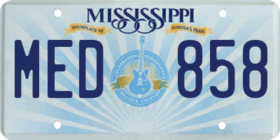 MS license plate MED858