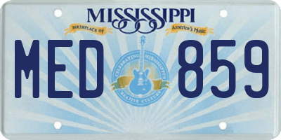 MS license plate MED859