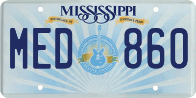 MS license plate MED860