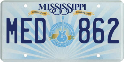 MS license plate MED862