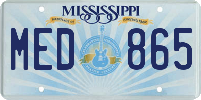 MS license plate MED865