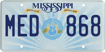 MS license plate MED868