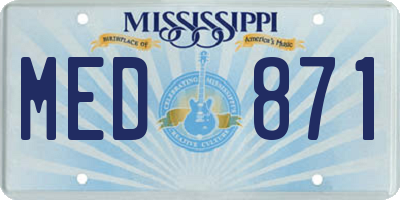 MS license plate MED871