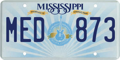 MS license plate MED873