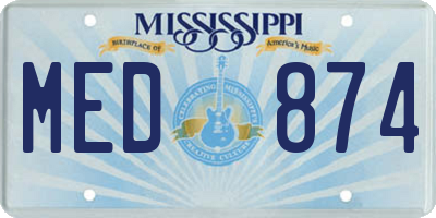 MS license plate MED874
