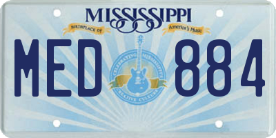 MS license plate MED884