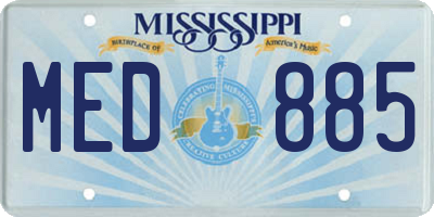 MS license plate MED885