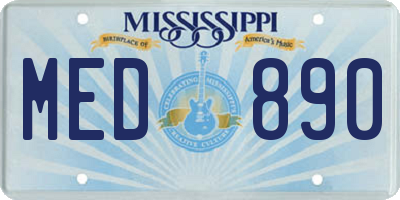 MS license plate MED890