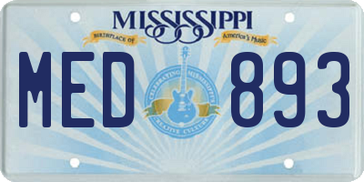 MS license plate MED893