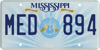 MS license plate MED894