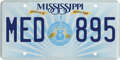 MS license plate MED895