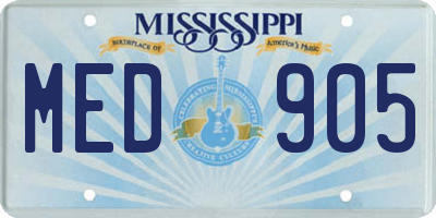 MS license plate MED905