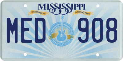 MS license plate MED908