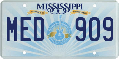 MS license plate MED909