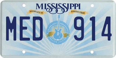 MS license plate MED914