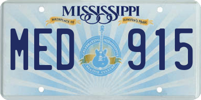 MS license plate MED915