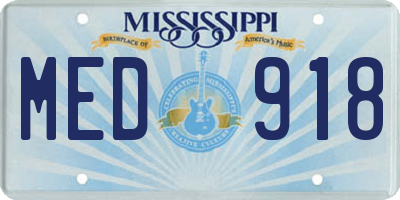 MS license plate MED918