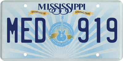 MS license plate MED919