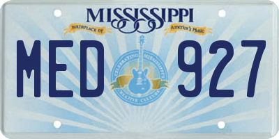 MS license plate MED927
