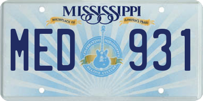 MS license plate MED931