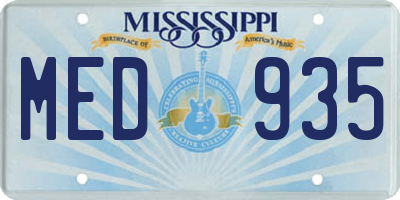 MS license plate MED935