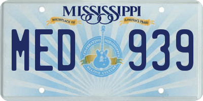 MS license plate MED939