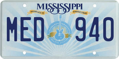 MS license plate MED940