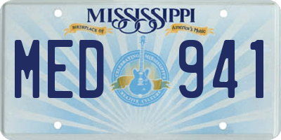 MS license plate MED941