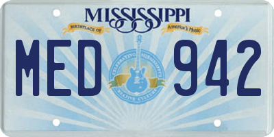 MS license plate MED942