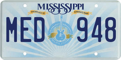 MS license plate MED948