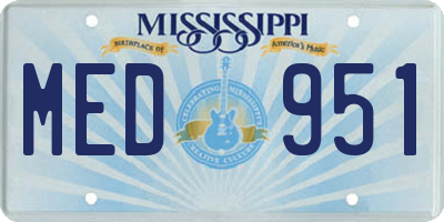 MS license plate MED951