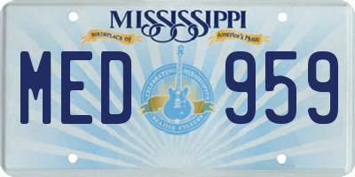 MS license plate MED959