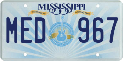 MS license plate MED967