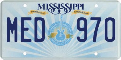MS license plate MED970
