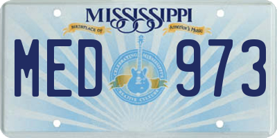 MS license plate MED973